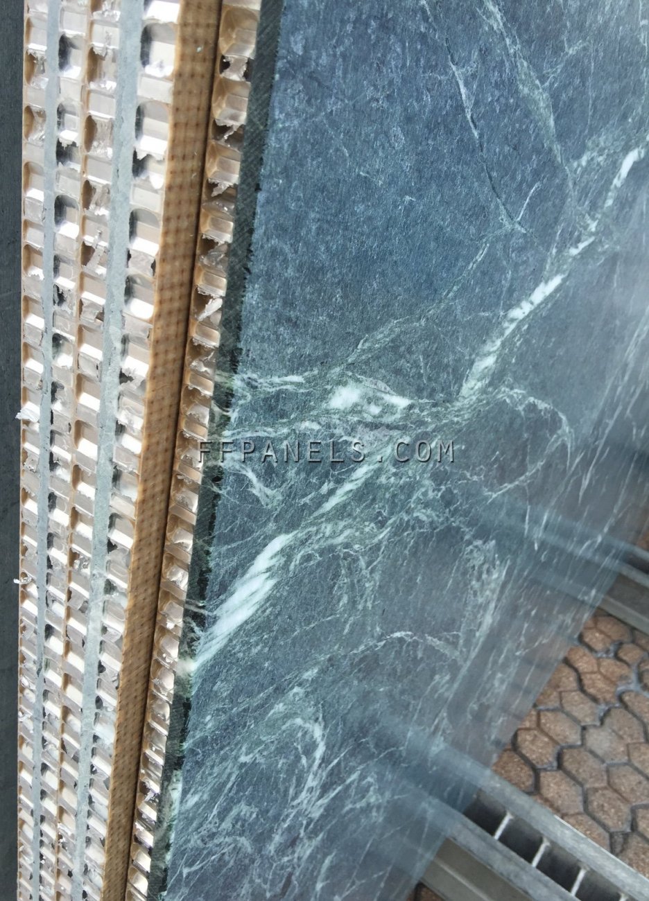 FABYCOMB® lightweight VERDE ALPI MARBLE panels