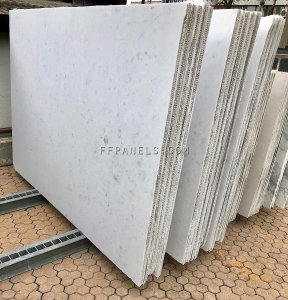 A_FABYCOMB® lightweight OPAL WHITE MARBLE panels