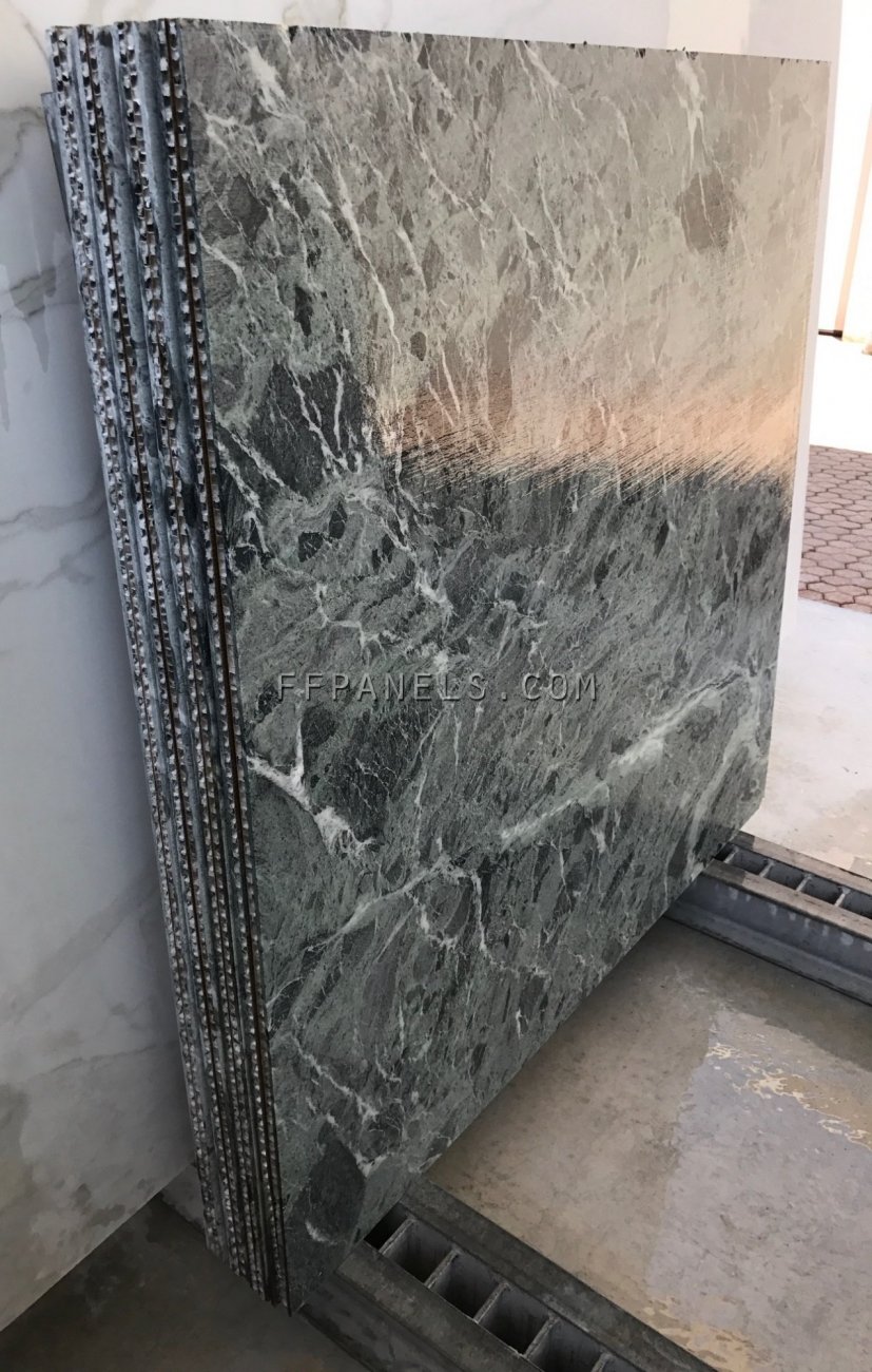 FABYCOMB® lightweight VERDE AVER MARBLE panels